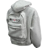 Sweat à capuche surdimensionné unisexe de haute qualité en coton doux Streetwear personnalisé Boxy Sweat à capuche avec sac à dos zippé
