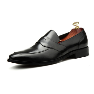 Zapatos de cuero para hombre - Zapatos de vestir formales de negocios transpirables de verano hechos de cuero genuino con cordones y punta redonda - Product Image 3