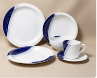 Service de table en céramique blanc 20 pièces, résistant au lave-vaisselle, assiettes et tasses aux couleurs magnifiques