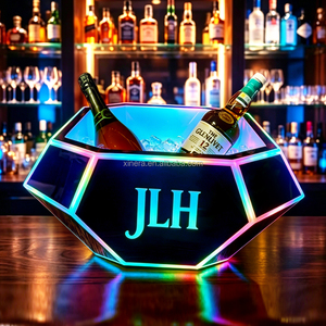 New trends RGB <b>Large</b> Capacity boat shape ice bucket LED Light Up Ice Bucket Champagne Wine Cooler Bucket For Bar Nightclub Party - Product Image 1