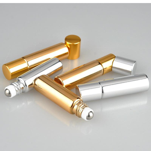 Aluminum Plated Glass Perfume Sample <b>Mini</b> Empty Roll on <b>Bottles</b> 10ml Essential Oil Serum Luxury Silver Gold UV Cosmetic Packing - Product Image 4