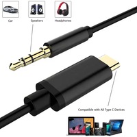 USB-C ses kablosu tip-c için 3.5mm ses AUX araba PVC ceket kulaklık Stereo uzatma ses kablosu tel hoparlör mikrofon araba