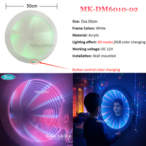Miroir tunnel LED multi-formes interactif, miroir infini 3D, panneau mural sensoriel pour salle de thérapie autistique - Product Image 3