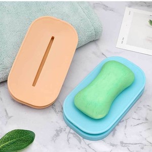 Double Layer Soap Dish Rectangular Drainable For Bathroom Home Travel Nordic Style White Light Blue Light Orange - Product Image 3