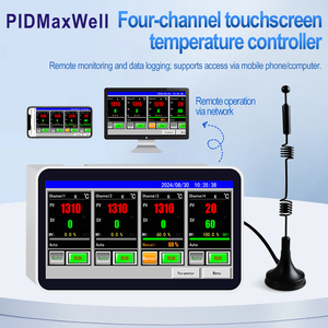 PIDMAXWELL 652A インターネットオブシングス クラウドWifi 4チャンネル IOT タッチスクリーンPIDコントローラー データストレージ付き - Product Image 2