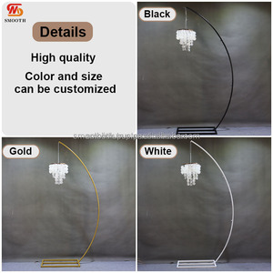 Tall 10ft Crystal Chandelier Bracket Metal Semicircle Frame Road Lead <strong>Wedding</strong> Arch Chandelier Stands <strong>Props</strong> for Party Events - Product Image 5