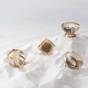 Boutons réglables en verre doré cristal laiton meubles armoire porte tiroir poignée chambre salle de bain armoires bureau couleur Champagne - Product Image 3