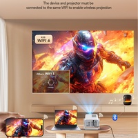 Projecteur LED portable 4K Auto K22 2026, compatible avec la mise en miroir d'écran Android sur téléphone portable, pour cinéma maison avec cardan