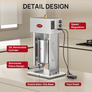 Mesin Pengisi Sosis Daging Manual Vertikal 10L Bahan Stainless Steel Berkualitas Tinggi, Laris Manis dari Pabrik - Product Image 4