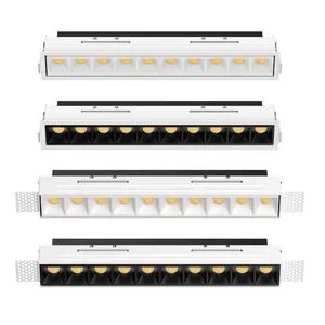 XRZLux 24W Trimless parlama önleyici çoklu kafa kare LED tavan spot Recessed Downlight gömme Led lineer ızgara ışık