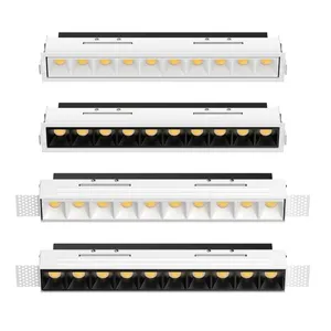 XRZLux 24W Trimless anti-silau beberapa kepala persegi LED lampu sorot langit-langit ETL Downlight Led tersembunyi cahaya kisi Linear