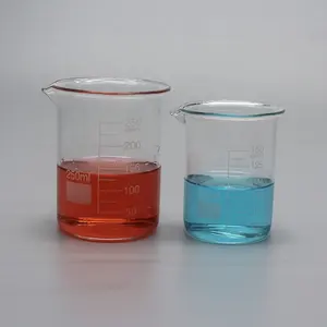 Kapazität 5ml-10000ml Low Form Becher Chemie Labor Boro silikat glas Transparenter Becher Mit Ausguss verdickt