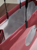 Bolsa de Compras de Plástico Transparente Circular Personalizada, Recubierta de Aluminio, Colorida, Ecológica, Duradera, con Ventana Visible