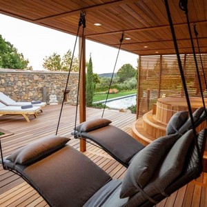 Cabaña de spa prefabricada de madera <span class=keywords><strong>Sauna</strong></span> de lujo al aire libre y casa de bañera de hidromasaje Jardín moderno Relajación Pod Retiro de bienestar resistente a la intemperie - Product Image 4