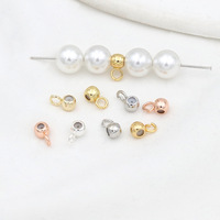 Anneau ouvert en cuivre plaqué or 18 carats, connecteur à perles en caoutchouc, boucle, bracelet, collier, pendentif, fermoir, accessoire de bricolage D51A