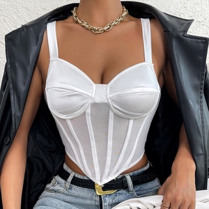 MANNI <span class=keywords><strong>Bustier</strong></span> en maille pour <span class=keywords><strong>femme</strong></span> Top court Push up Corset Tops Bra White <span class=keywords><strong>Bustier</strong></span> Tops pour <span class=keywords><strong>femme</strong></span> - Product Image 5