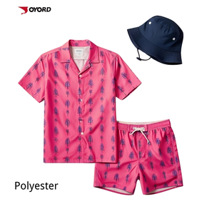 Chemises respirantes en gros, été, OEM, imprimées sur mesure, nouvelles tenues de plage hawaïennes, ensembles décontractés pour hommes, chemises à boutons, shorts quotidiens - Product Image 4