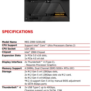 Placa Base TOP para MEG Z890 GODLIKE E-ATX de Escritorio Intel, Compatible con Memoria RAM DDR5, Nuevos Puertos SATA - Product Image 6