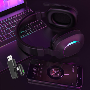 RGB ánh sáng 2 trong 1 Dongle 2.4G chơi game không dây tai nghe biểu tượng tùy chỉnh <span class=keywords><strong>Bluetooth</strong></span> HeadPhone với Mic - Product Image 5