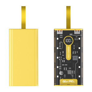 66W Super Fast Charger 10000MAhดิจิตอลจอแสดงผลMecha Punkโปร่งใสชาร์จ 20000MahมือถือPower 10000Mah Power Bank - Product Image 1