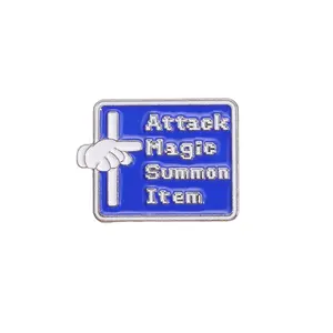 Attack Magic Summon Item Enamel Pins Custom Blue Tag Brooches Lapel Badges Funny Game Jewelry Gift for Fans Friends