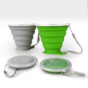Gobelet pliable en silicone pour les voyages, petit format, étanche, facile à ranger, design pliable, bonne étanchéité, idéal pour les fêtes - Product Image 4