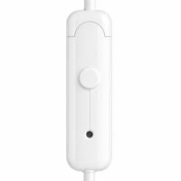 Écouteurs intra-auriculaires sportifs blancs avec crochet d'oreille, fil TPE de 1,2 m, micro intégré, prise jack 3,5 mm