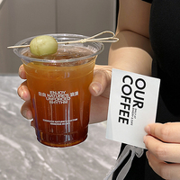 Gobelet à boisson en PET résistant à la chaleur à 120 degrés avec logo personnalisé pour comptoir de café, bar à emporter, café