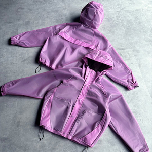 Yali Wholesale Men's Translucent Jacket Breathable Streetwear Track Jacket Rain Coat Waterproof Windbreaker Jacket Hot Supplier