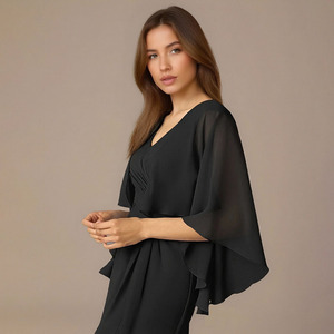 TEENYEE 2025 Cape asymétrique mère de la robe de mariée vestes de mariage mariée en mousseline de soie châle Pashmina mariée - Product Image 4