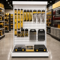 Rak Display Pegboard Logam untuk Peralatan Listrik, Perlengkapan Toko Perkakas, Rak Penyimpanan Supermarket