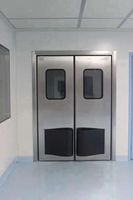 Porte battante intérieure moderne robuste en acier inoxydable pour zones à fort trafic et hôpitaux, conception anti-collision, économie d'énergie, étanche