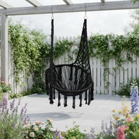 Fauteuil suspendu Danlong en forme d'œuf noir, capacité de charge 330 lbs, chaises suspendues en macramé bohème pour intérieur, extérieur, chambre, patio