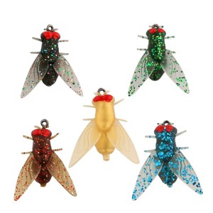 Vente en gros de leurres souples pour la pêche, imitations d'insectes réalistes, additifs attractifs pour poissons, pour la pêche en ruisseau, et hameçons ciblés pour la persimmonnelle, la poisson-chat et le bar. - Product Image 5