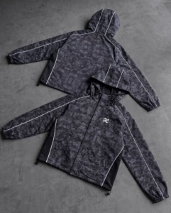 Custom Men's Camouflage Printed Two Piece Tracksuit Hooded Zipper Sporty Shorts <b>Set</b> Polyester <b>Embroidery</b> Windbreaker <b>Set</b> - Product Image 2