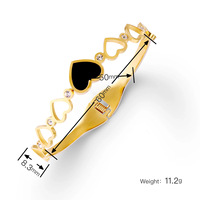 Bracelet coeur de luxe minimaliste hypoallergénique pour femme Bracelets à la mode ton or terni
