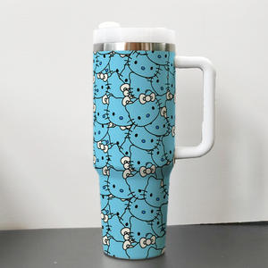 Nuevo Vaso Térmico de Acero Inoxidable con Diseño de Gatito Azul, Botella de Agua de 40 oz con Aislamiento, Tapa Antiderrames y Pajita - Product Image 5