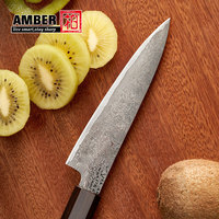 Lame forgée à la main de 6 pouces en acier damas Vg10 Couteau de cuisine japonais avec manche en bois