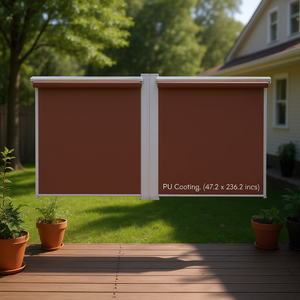 Tenda Laterale Marrone 47,2 X 236,2 Pollici in Poliestere con Rivestimento in PU per Protezione Solare - Product Image 2