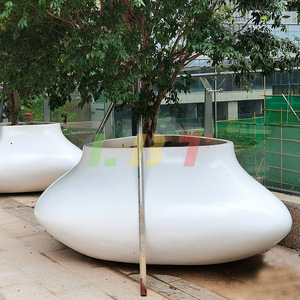 Libit <b>Large</b> Irregular Fiberglass Planter Outdoor Garden Modern Decorative <b>Flower</b> <b>Pot</b> Ltb-301 - Product Image 2