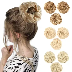 Cao Cấp Updo Xoăn Đổ Lộn Xộn Scrunchies Làm Nổi Bật Màu Tóc Phần Mở Rộng Búi Tóc Búi Tóc 30 Gram Mảnh Cho Phụ Nữ Trong Kho