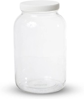 Kit de fabrication et de fermentation de kombucha à domicile en verre de 1 gallon, kit de démarrage de kombucha avec couvercle en tissu, bande de date et couvercle en plastique