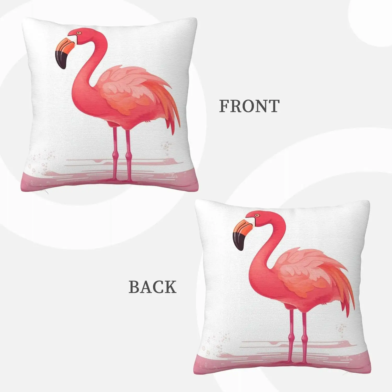 Amazon Hot Sale Cartoon Flamingo Pillow Covers Decorative Square Pillowcases Soft Cozy Cushion Cases