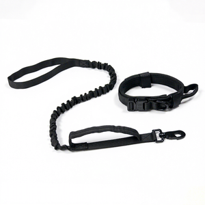 Laisse d'entraînement pivotante pour chiens en sangle de nylon, laisse tactique élastique à rivet de sécurité à dégagement rapide, durable, luxueuse, élégante, avec poignée souple - Product Image 1