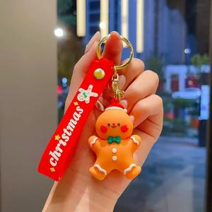 بيع بالجملة مخصص لطيف الكرتون 3D المطاط بك المواد عيد الميلاد سانتا بند المفاتيح - Product Image 6