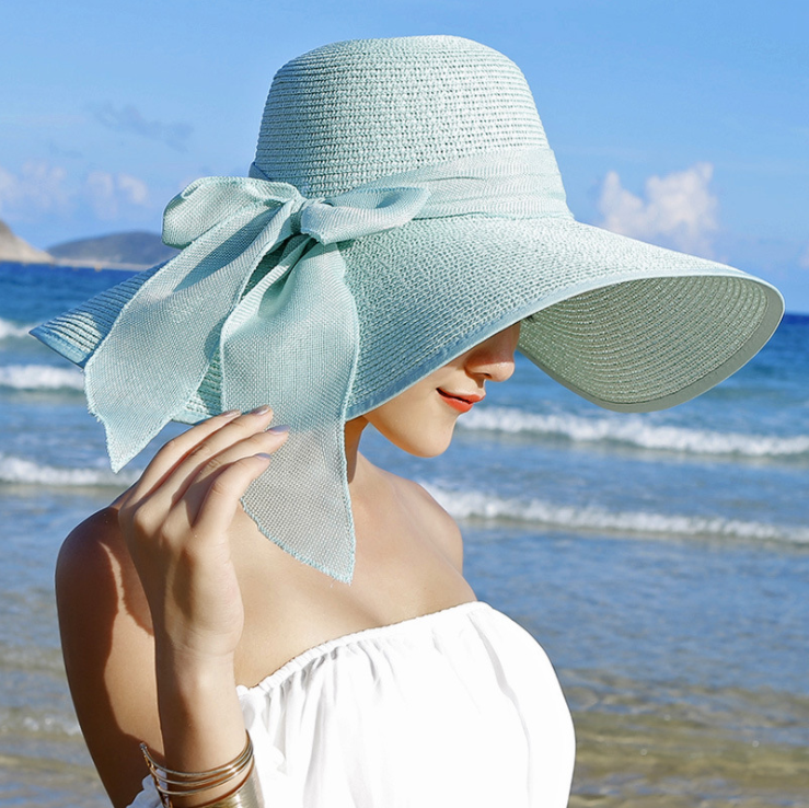 Cappello Di Paglia Pieghevole Per Bambini - Cappello Da Sole Con Visiera Larga Per Spiaggia E Estate, Beige E Cachi - Foto 10