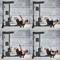 Máquina de remo y pulldown de espalda baja, de metal, comercial, con pila de pesas, equipo de fitness para entrenamiento muscular