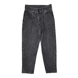 Inverno Quente Em Linha Reta Calças Jeans Senhoras Denim Jeans Com Forro de Lã Calças Meados de Cintura Denim Calças Harém Calças de Brim do Tornozelo-comprimento Moda