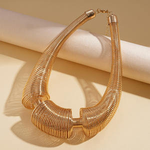 Collar de Moda Kaimei <span class=keywords><strong>2026</strong></span>, Collar Geométrico Metálico Exagerado, Accesorios Únicos, Collares Gruesos Dorados para Mujer - Product Image 5