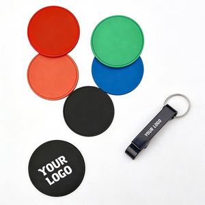 Sous-verre en silicone personnalisé avec logo, vente en gros, pour promotion de restaurant, cadeau d'affaires, sous-verre en caoutchouc PVC - Product Image 1